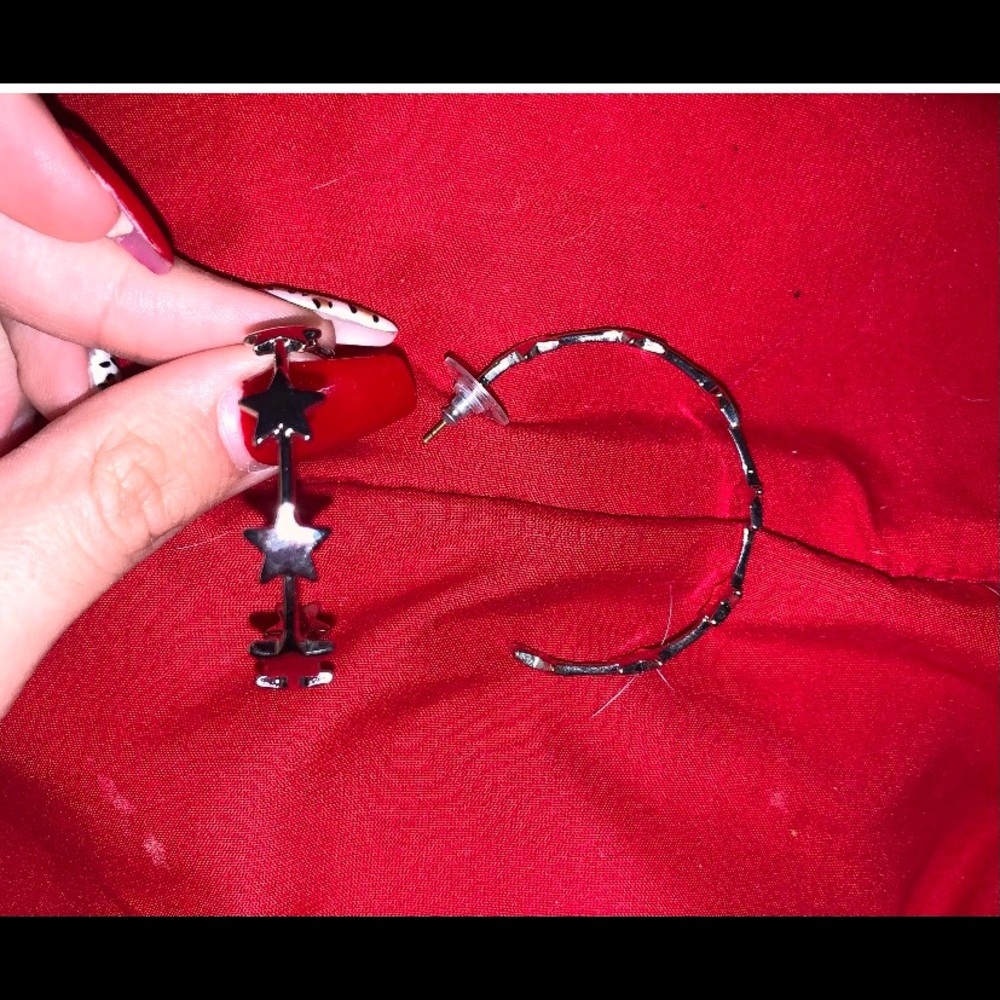 silver star earrings